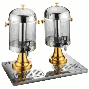 REEM - TT-10200-1 beverage dispenser with dual 9L capacity, gilt material.
