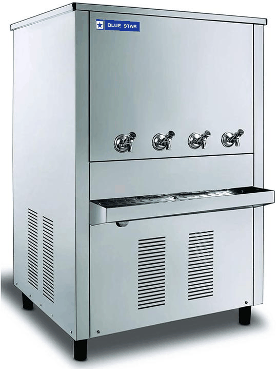 BLUE STAR BSWC70 floor-standing stainless steel water cooler, silver, 4 taps.