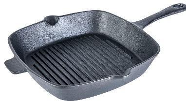 Wonderchef Forza Pre-Seasoned Cast Iron Grill Pan 26cm 63153473 Wonderchef Forza Pre-Seasoned Cast Iron Grill Pan 26cm 63153473